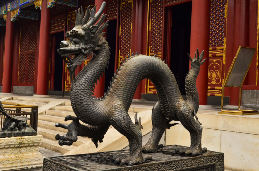 Dragon statue in Beijing, China.