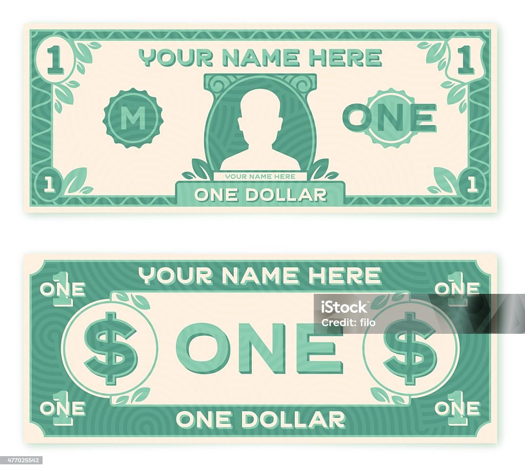 Flat Design Paper Money Flat design dollar paper money bill concept. Both front and back designs included with space for your content or copy. EPS 10 file. Transparency effects used on highlight elements. US Paper Currency stock vector