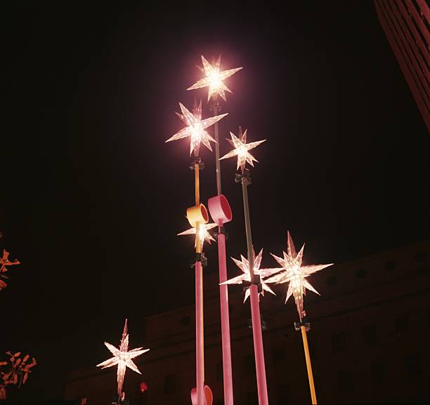 Luzes de Natal de Pólo - fotografia de stock