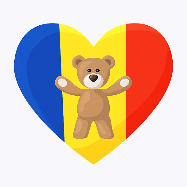 Vector illustration of Romanian Teddy Bears