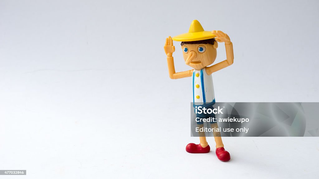 Pinocchio figure from Shrek the movie franchise. Kuala Lumpur, MALAYSIA - April 18, 2015: Pinocchio toy figure from Shrek the movie franchise. Pinocchio is one of Shrek's best friends and is a wooden puppet. Pinocchio Stock Photo