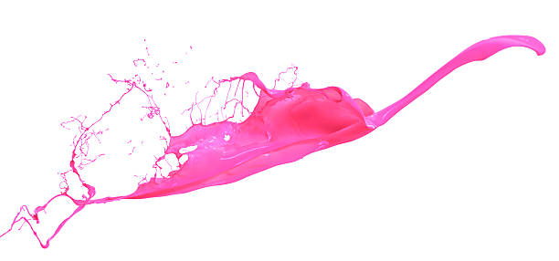 istock Pink paint splashing isolated on white background108 477033810