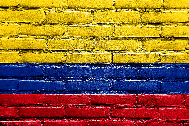 istock Colombia Flag painted on brick wall 477036175
