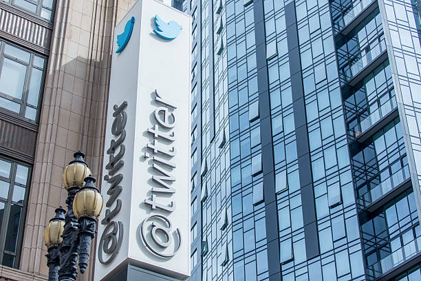 Twitter Headquarters on Market Street in San Francisco stock photo
