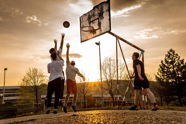istock Street basketball at sunset 477036372
