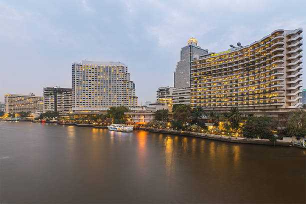 istock Luxury hotel riverside Choaphraya river Bangkok 477036945
