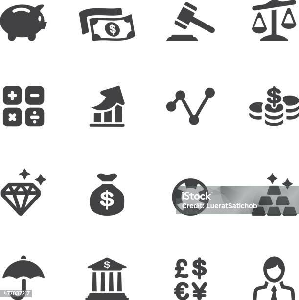 Finance Silhouette Icons Stock Illustration - Download Image Now - Icon Symbol, Wealth, Auction