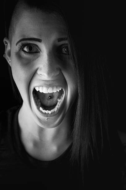 istock Screaming Woman In Black And White 477038290
