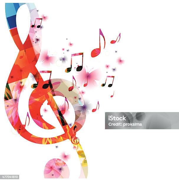 Fond De Musique Colorée Vecteurs libres de droits et plus d'images vectorielles de Musique - Musique, Fleur - Flore, Choeur