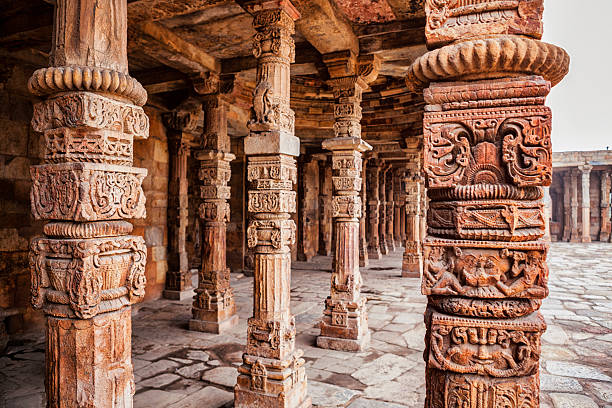 istock Cloister Columns at Quwwat ul-Islam Mosque in Qutb Complex, India 477042338