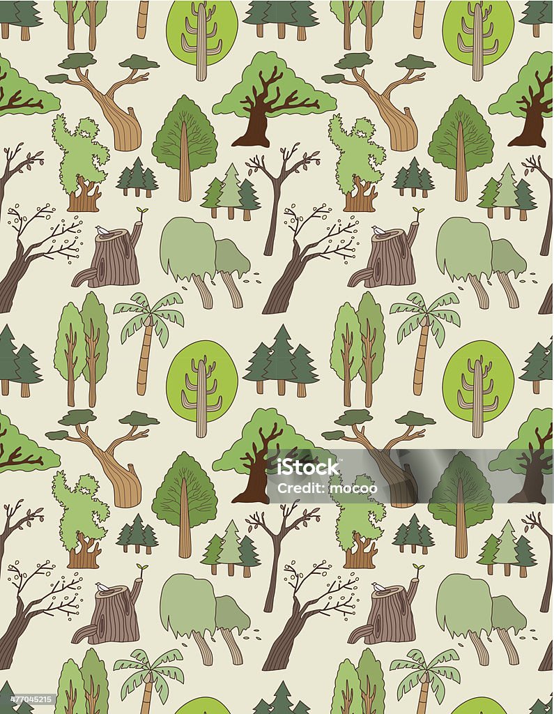 Seamless Tree Pattern Stock Illustration - Download Image Now - Botany ...