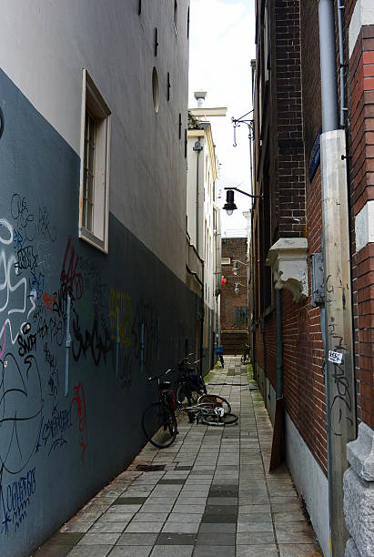 istock bicycles in a small street 477045455