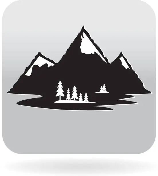 Vector illustration of Mountain landscape icon