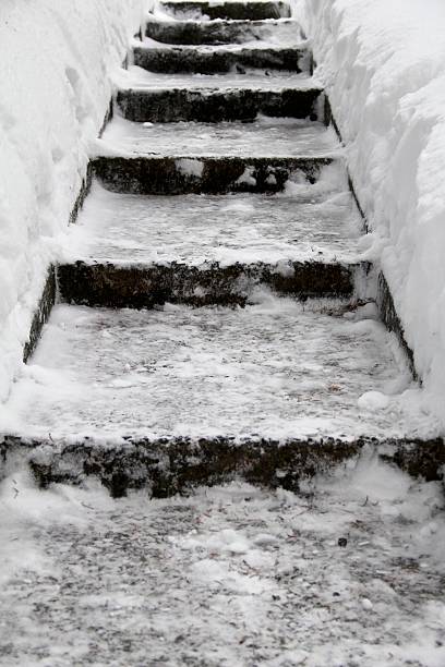 istock Snow Shoveled Concrete Stairs 477049847