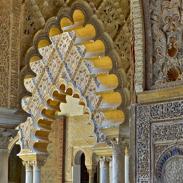 Architectural detail Real Alcazar Andalusian Art alcazar seville stock pictures, royalty-free photos & images