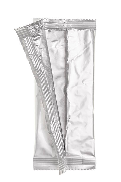 istock Open aluminum bag isolated on white 477053736