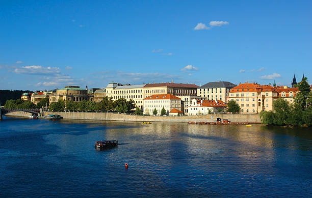 Prague, Riverside, Czech Republic stock photo