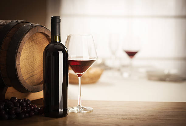 istock Wine glass and bottle still life 477056017