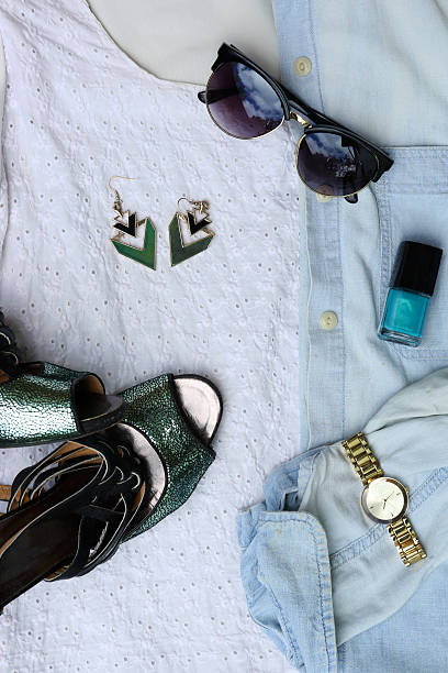 istock Top view of girly outfit 477057882