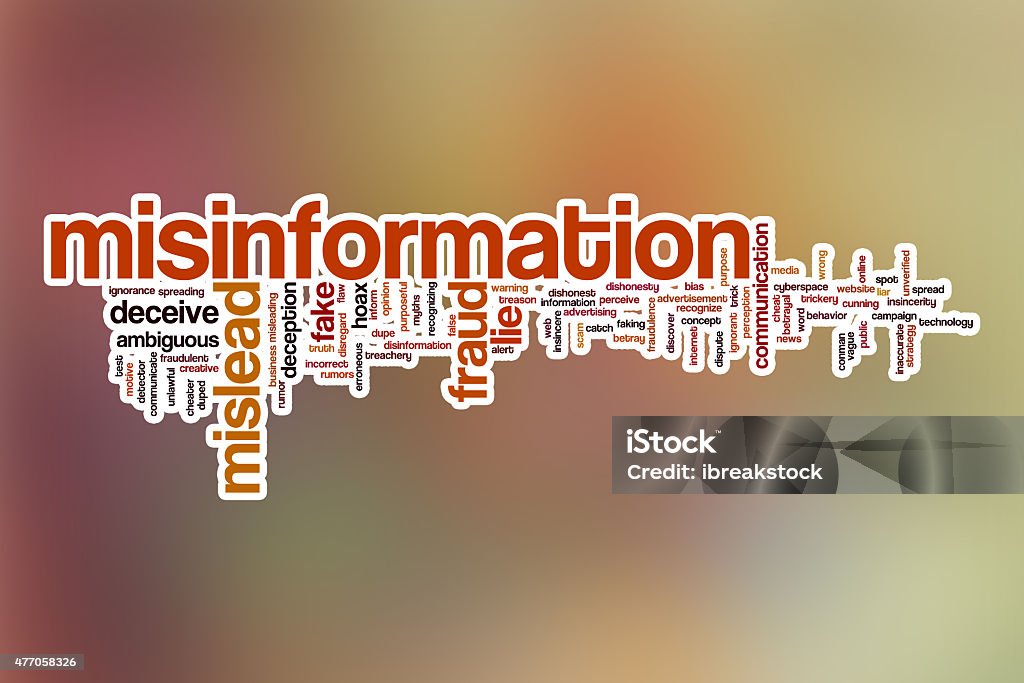 Misinformation word cloud with abstract background Misinformation word cloud concept with abstract background Misinformation Stock Photo