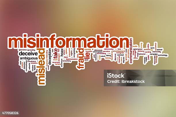 Misinformation Word Cloud With Abstract Background Stock Photo - Download Image Now - Misinformation, Single Word, Dishonesty