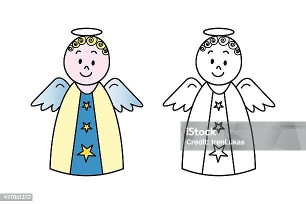 Set Of Colored And Outline Cartoon Angel Stock Illustration - Download  Image Now - 2015, Adult, Angel - iStock