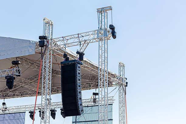 istock Powerful stage concert audio speakers 477062037