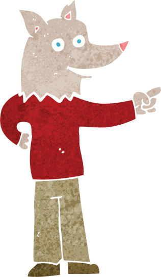 Wolf Pointing Cartoon Wolf Man Pointing Stock Illustration - Download Image Now ...