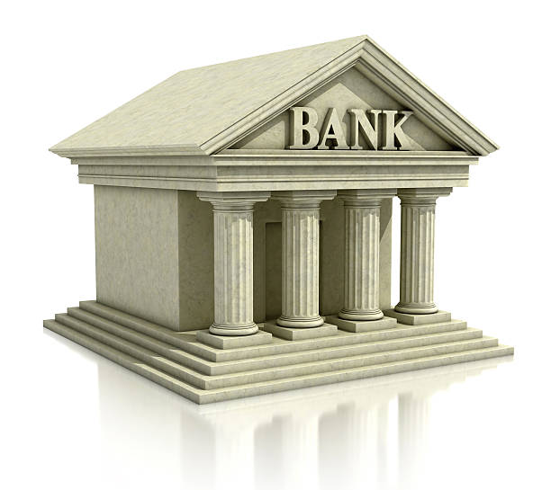 istock bank 3d icon isolated on the white 477068123