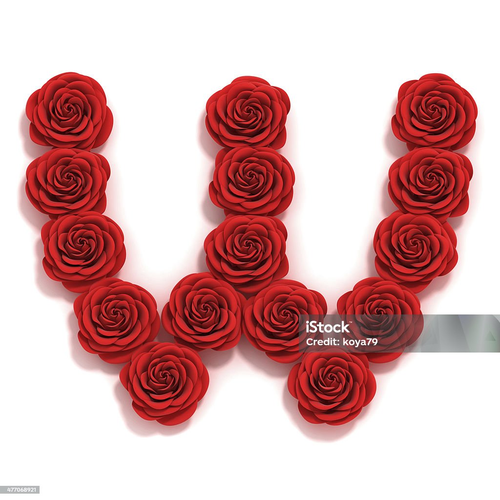 rose font letter W Alphabet Stock Photo