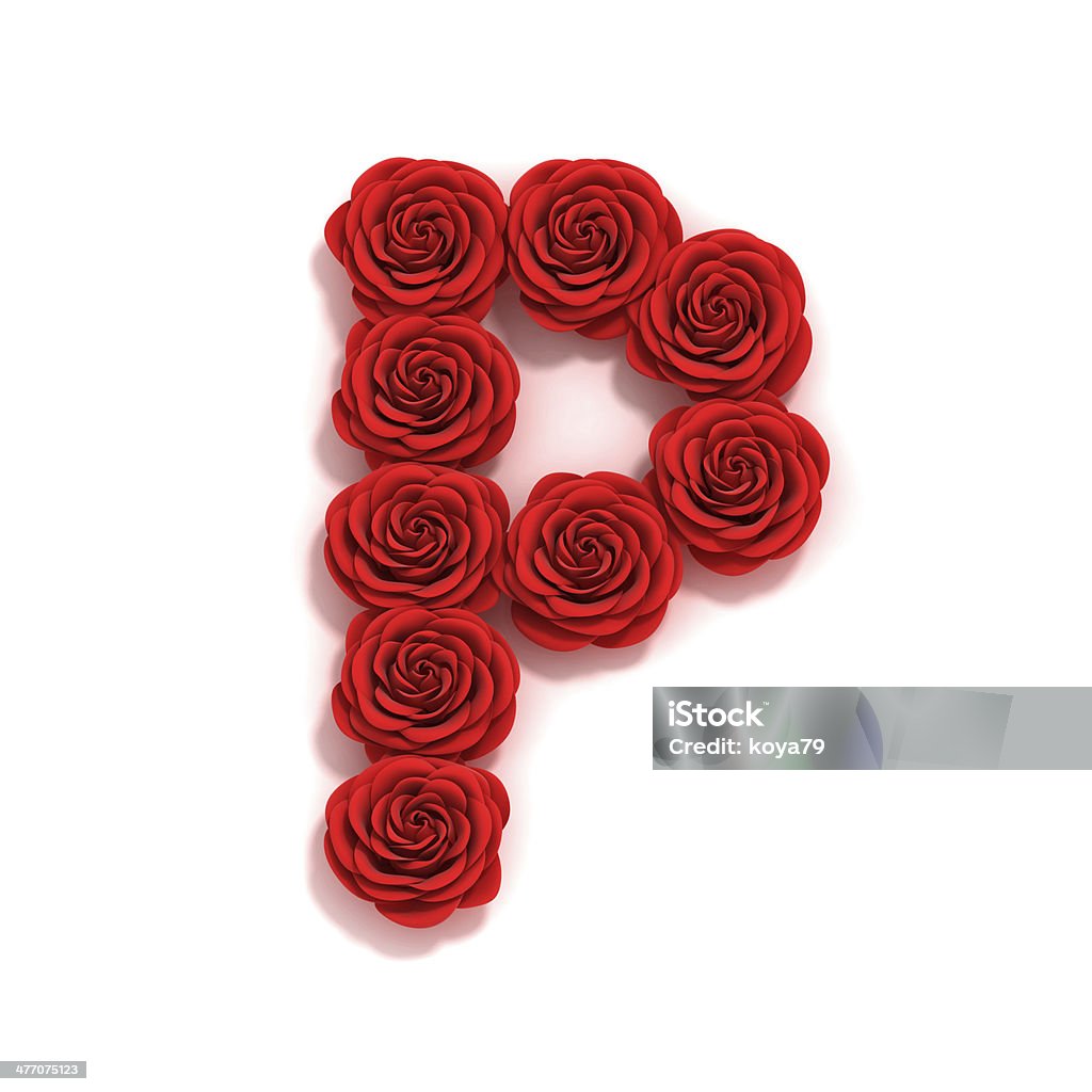 Rose Font Letter P Stock Photo - Download Image Now - Abstract ...