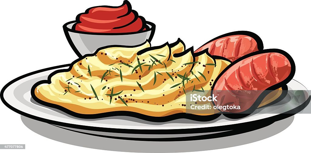 mashed potatoes Mash - Food State stock vector