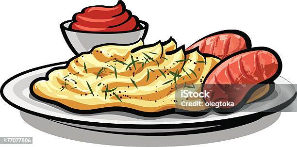 Mashed Potatoes Stock Illustration - Download Image Now - Mash - Food State, Sausage, 2015