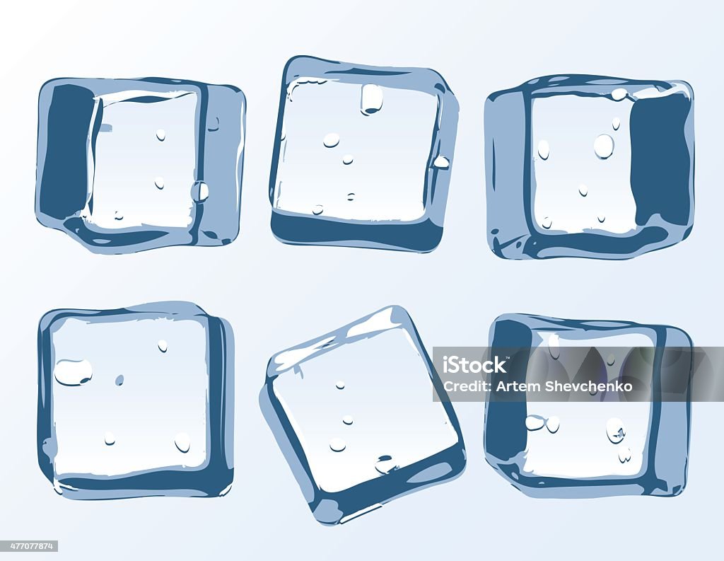 Vector ice cubes set Set of six ice  qubes illustration Ice Cube stock vector