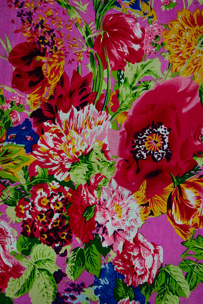 istock Texture of cotton fabric with flower 477078012