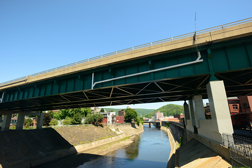 Bridge over canal in Cumberland, Maryland, USA