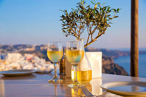 istock Romantic table for two on the island Santorini, Greece 477078430