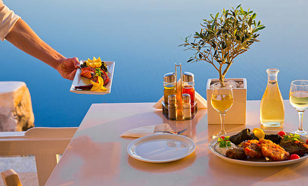 istock Romantic table for two on the island Santorini 477078454