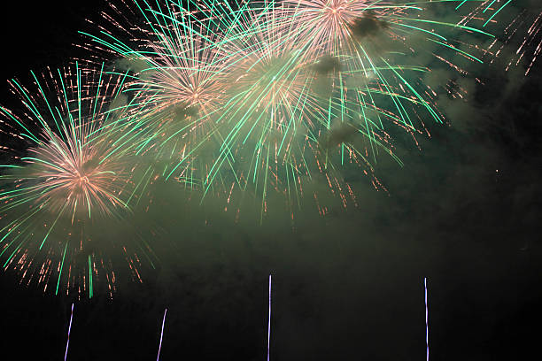 istock Japanese traditional fireworks in the night sky 477079267