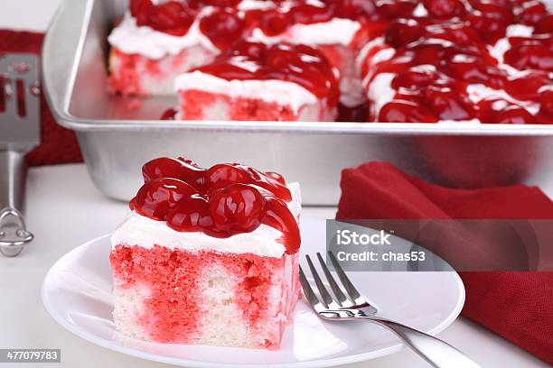 Piece Of Cherry Cake Stock Photo - Download Image Now - Baked, Cake, Cherry