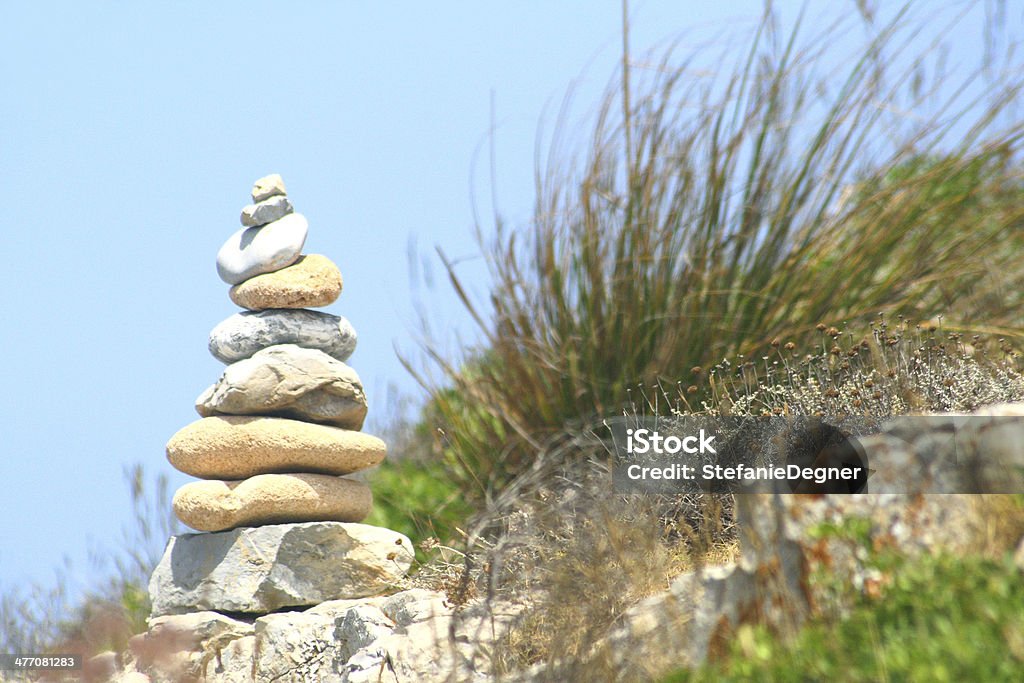 Pilha de pedras do Seixo de Mallorquin Vegetação - Royalty-free Ao Ar Livre Foto de stock