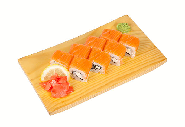 istock Sushi roll Philadelphia isolated on white 477081729
