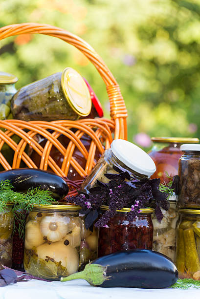istock Home canning, canned vegetables outdoors 477084469