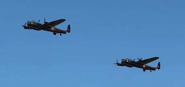 Vera being the last last Canadian Lancaster Bomber and the UK last flying Lancaster Bomber from World War 2 in the skies above RAF Coningsby 2015, when the aircraft were bought together for a tour around the United Kingdom.
