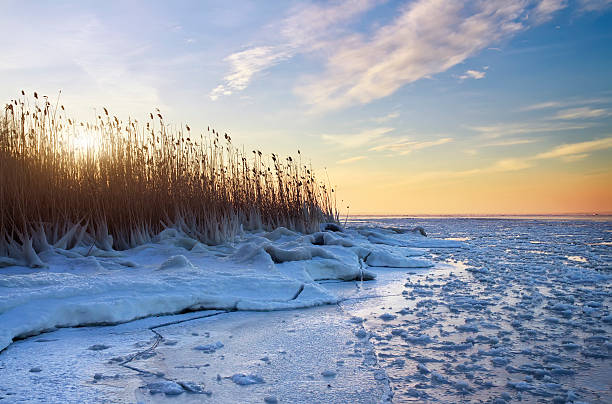 istock Winter landscape with frozen lake 477087381