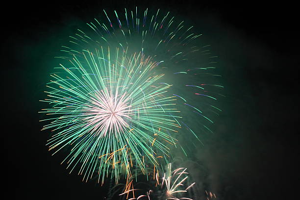 istock Japanese traditional fireworks in the night sky 477088229