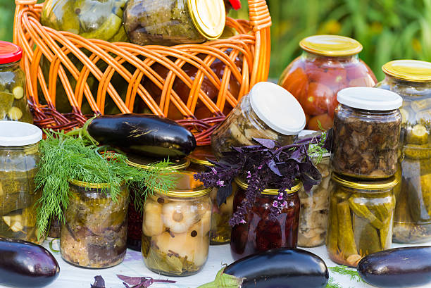 istock Home canning, canned vegetables outdoors 477090057