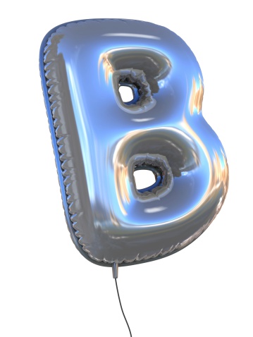 letter B balloon font 3d illustration
