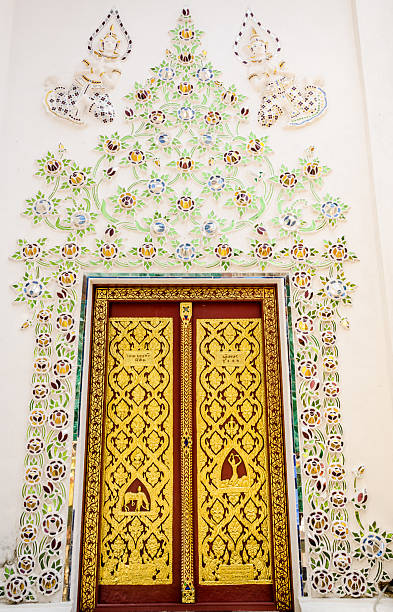 istock Golden door in thai temple 477100418