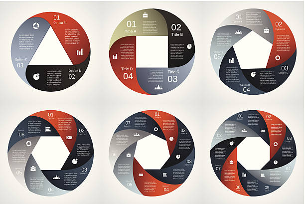 현대적이다 벡터 정보 그래픽 비즈니스 프로젝트 - infographic diagram three dimensional shape data stock illustrations